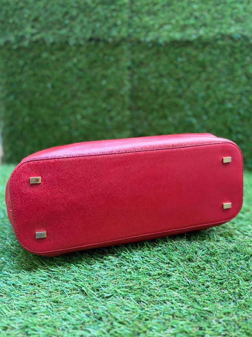 Vintage Celine Red Leather Top Handle Bag